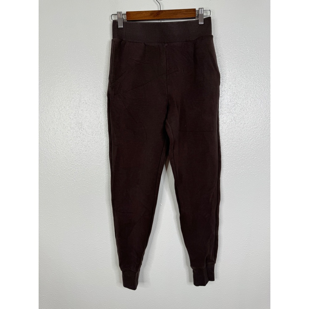 Paragon Womens High Waisted Espresso Brown Fleece Joggers Sweatpants Size Medium